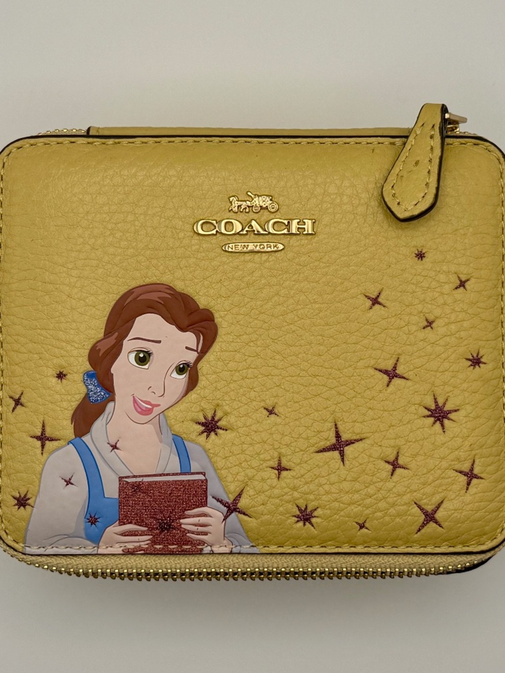 Coach Disney Princess Belle Leather Jewelry Box New